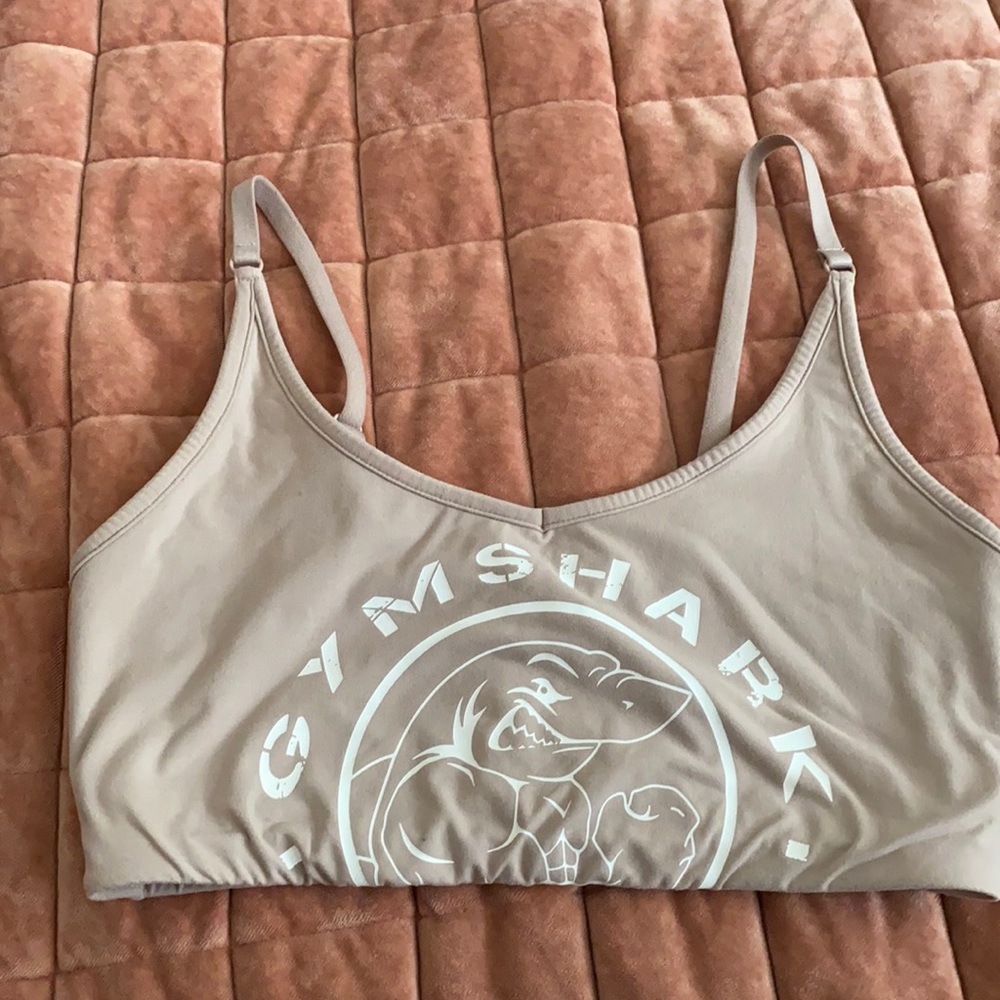 Gymshark Nude Beige Logo Sports Bra